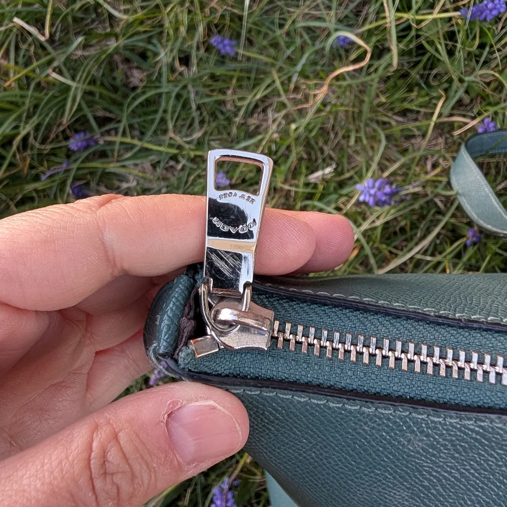 🥰EUC Coach #79608 Zip Top Teal Saffiano Leather Oversized Shoulder Tote Bag - Picture 4 of 16